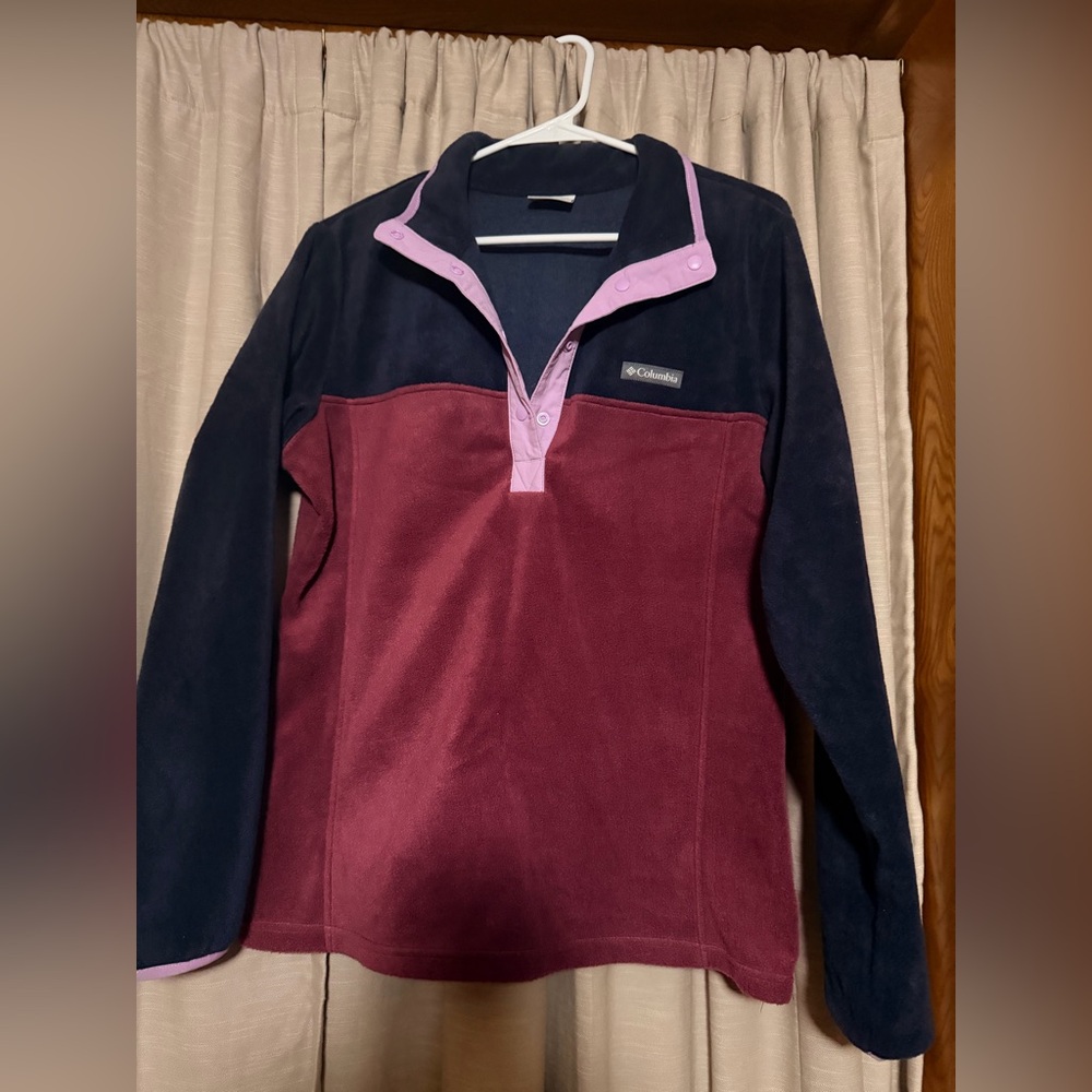 Columbia Maroon and Navy Fleece with Pink Trim
